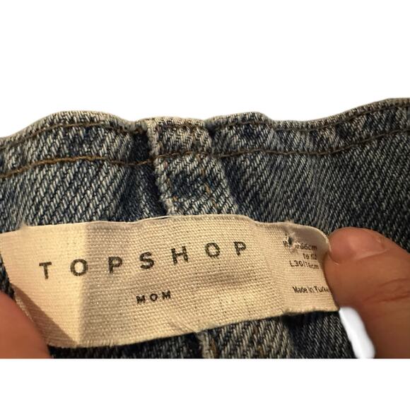 Topshop Paperbag High Waisted Belted Mom Jeans Size W26 L30 90s/Y2KDenim Retro - Picture 4 of 13